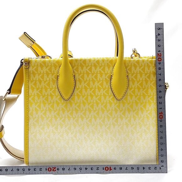 Authentic MICHAEL KORS Yellow PVC Satchel Bag mn195-112525 - Picture 2 of 16